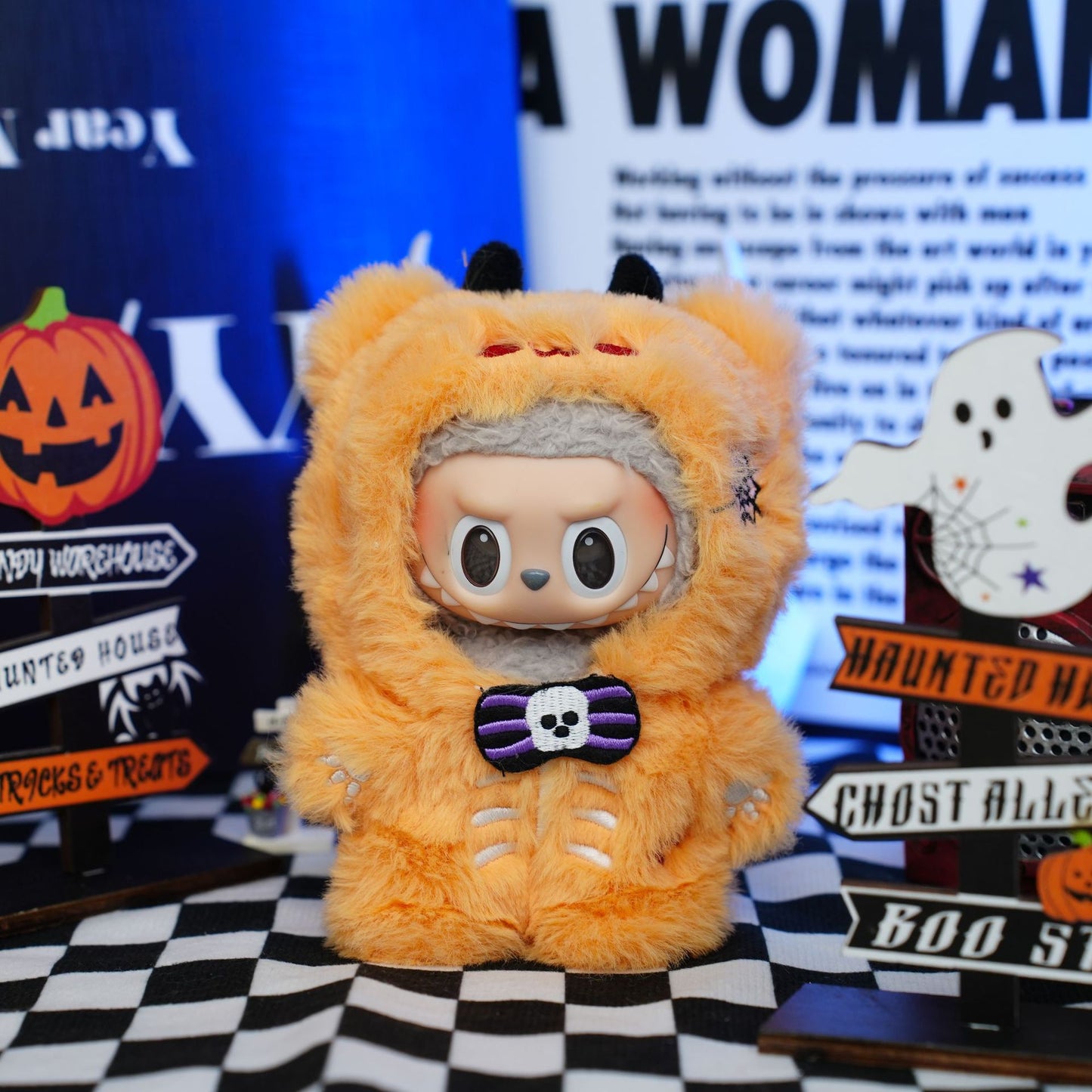 2-Color Halloween Bear Onesie Set for 17cm/6.69inch Dolls – Magic Purple & Orange Devil Rompers (Dolls Not Included)