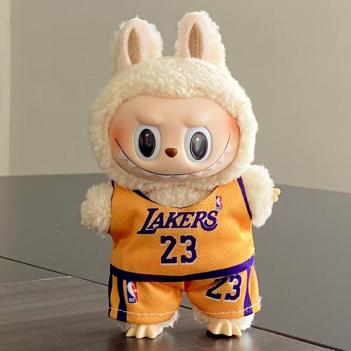 2-Piece Lakers No.23 Basketball Doll Outfit Set – Orange Jersey and Shorts for 17cm Dolls (Doll Not Included)