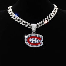 Full diamond letter CH ice hockey necklace Hip Hop Cuban chain