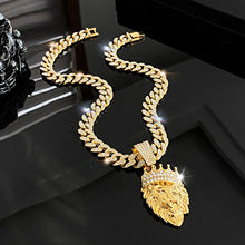Crown lion head chain hip hop Cuban chain