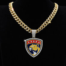 NHL Florida Panthers Full Diamond Wild Panther Ice Hockey Team Necklace Hip Hop Cuban Chain