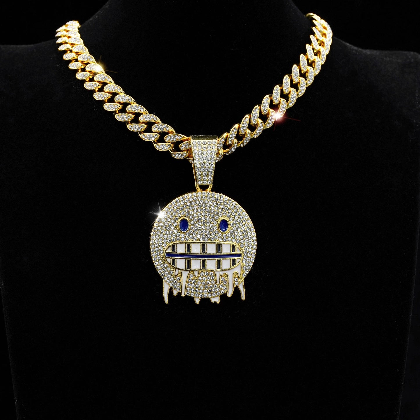 Round frozen expression necklace hip hop cuba chain