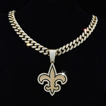 NFL New Orleans Saints Full Diamond Rugby Team Necklace Hip Hop Cuban Chain