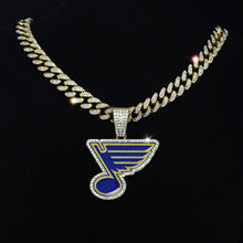 Full of diamond notes ice hockey team necklace Hip Hop Cuban chain
