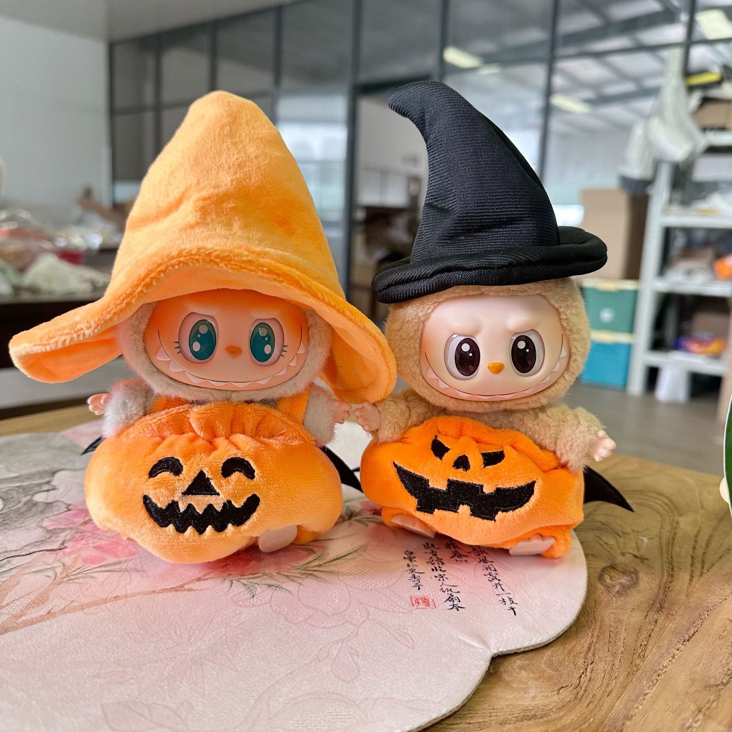 2-Piece Halloween Pumpkin Outfit Set for 17cm/6.69inch Dolls β Includes Witch Hat & Pumpkin Skirt β Doll Not Included
