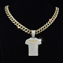 Number 7 jersey necklace hip hop Cuban chain