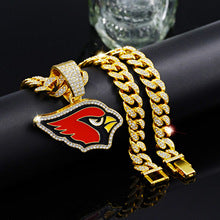 NFL Arizona Cardinals Full of diamonds, dripping oil, cardinals, rugby team necklace, hip hop Cuban chain
