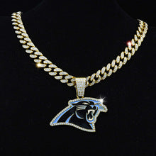 NFL Carolina Panthers The Panthers NFL Necklace Hip Hop Cuban Chain