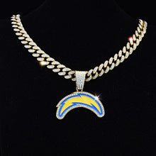 NFL San Diego Chargers Lightning Rugby Team Necklace Hip Hop Cuban Chain