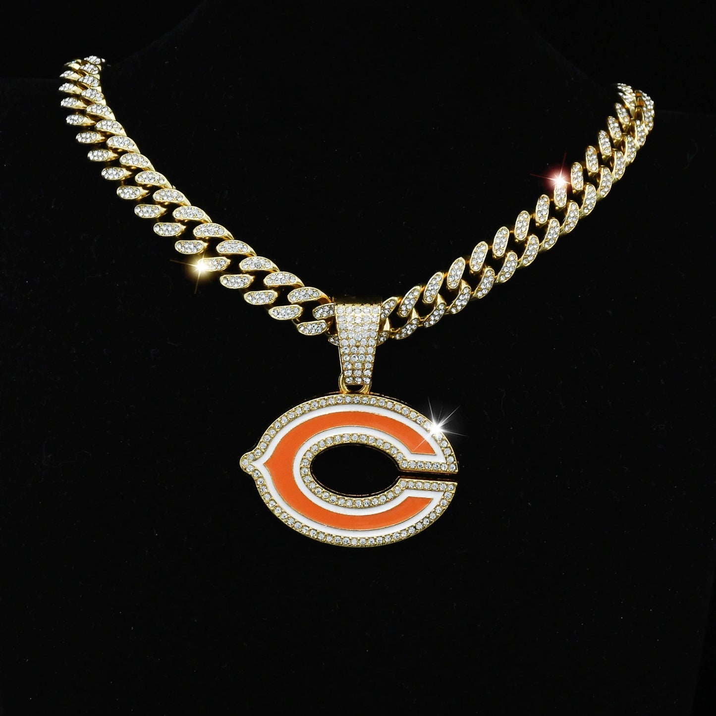 NFL シカゴ・ベアーズ フットボールチームネックレス ヒップホップ キューバンチェーン