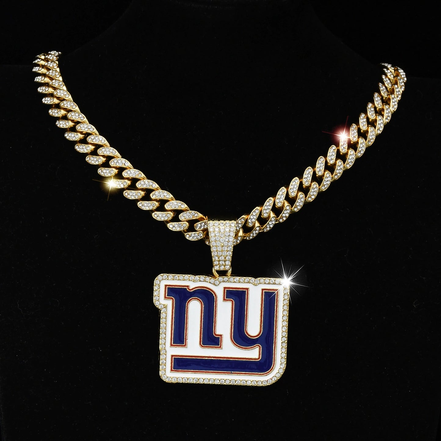 NFL NY New York Giants Giants Football Team Necklace Hip Hop Cuban Chain