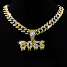 Boss Full Diamond Boss Necklace Hip Hop Cuban Chain