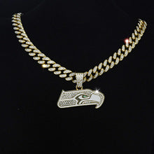 NFL Seattle Seahawks Full Diamond Eagles Rugby Team Necklace Hip Hop Cuban Chain