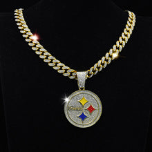 NFL Pittsburgh Steelers Round Steelers Football Team Necklace Hip Hop Cuban Chain