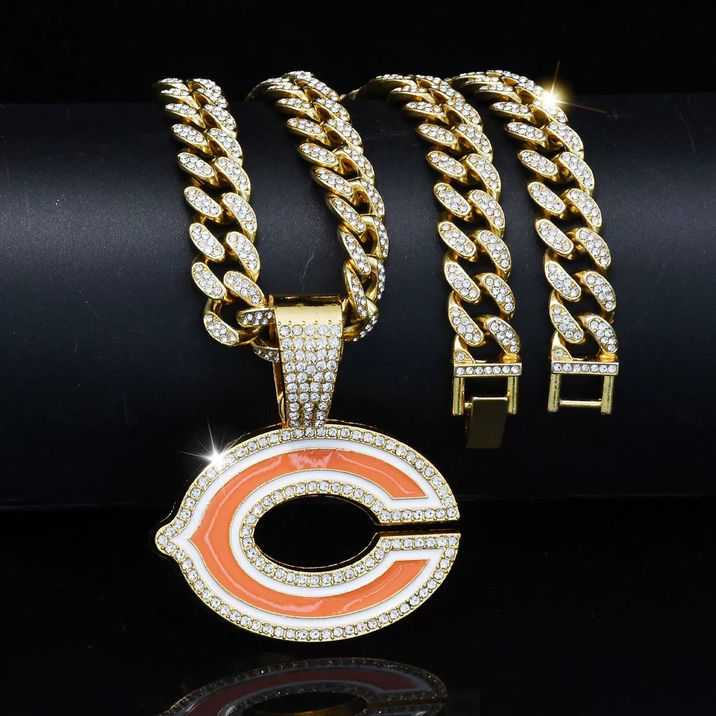NFL シカゴ・ベアーズ フットボールチームネックレス ヒップホップ キューバンチェーン