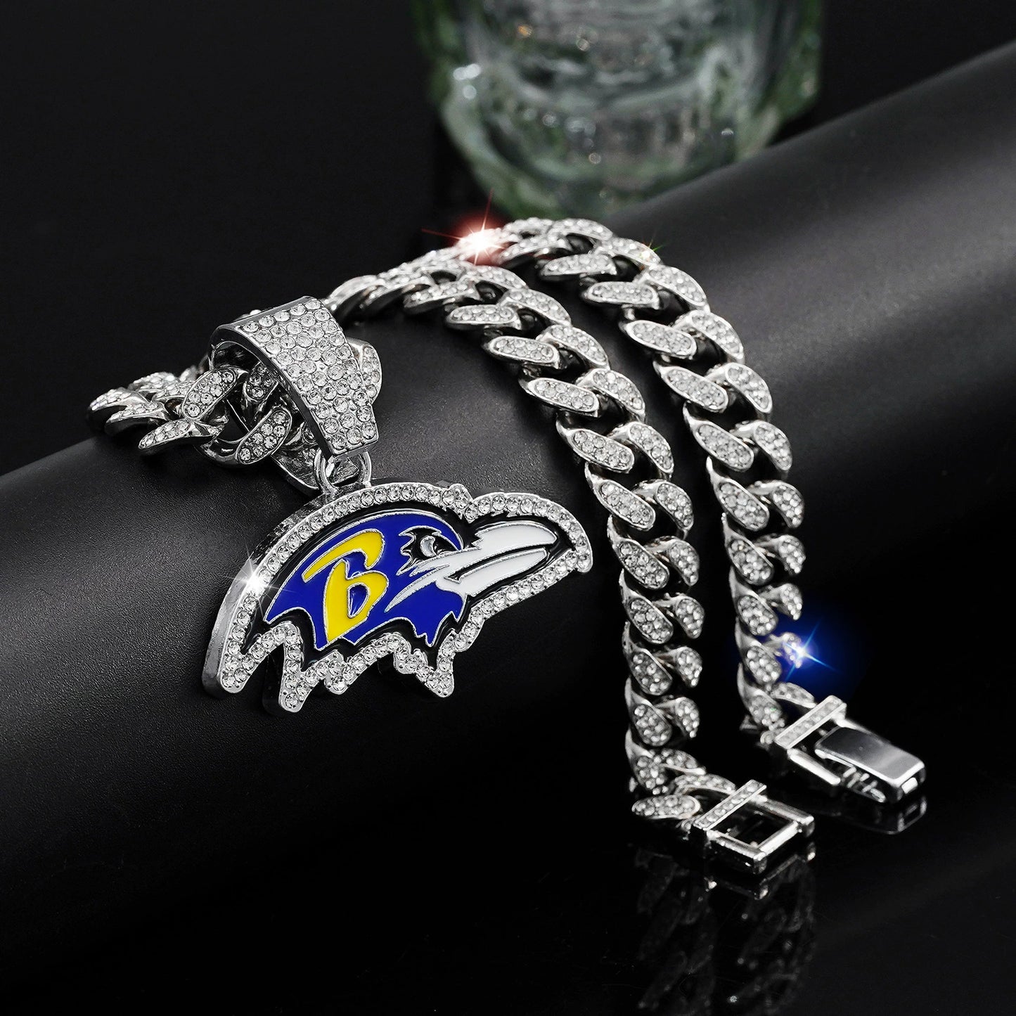 NFL ボルチモア レイブンズ ヘッド NFL チーム ヒップホップ ネックレス ヒップホップ キューバン チェーン