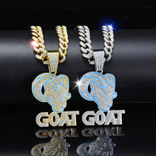 Blue Drop Oil GOAT Goat Necklace Hip Hop Cuban Chain