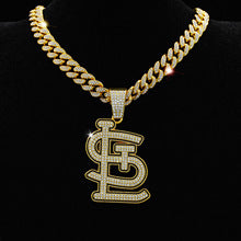 Full Diamond SL Baseball Team Necklace Hip Hop Cuban Chain