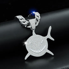 Full diamond shark necklace Hip Hop Cuban chain