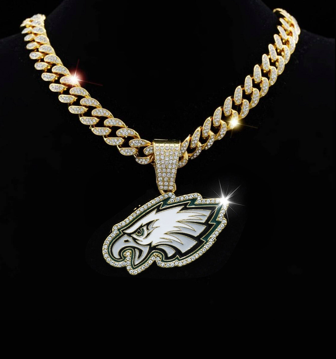 NFL フィラデルフィア・イーグルス フィラデルフィア・イーグルス フットボールチームネックレス メンズ・レディース ストリート ヒップホップ キューバンチェーン