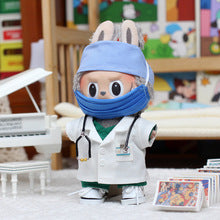 5-Piece Doctor Outfit Set for 17cm Labubu Doll – Medical Roleplay Costume with Hat, Mask, Coat, Stethoscope & Shoes