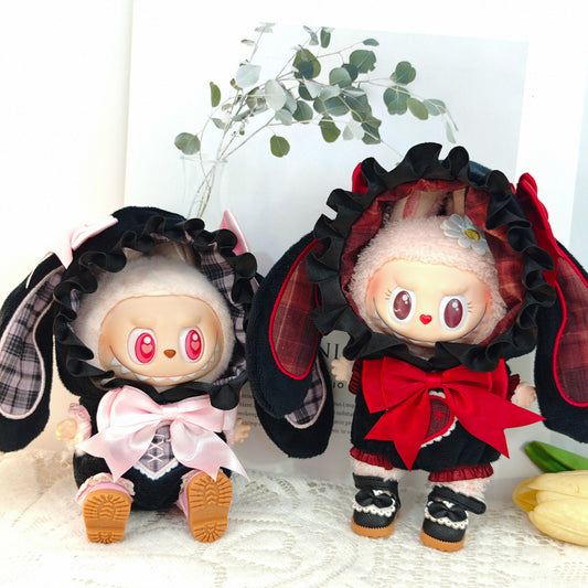 Labubu 2-Piece Bunny Lolita Set – Elegant One-Piece Dress & Shoes for 17cm/6.69inch Dolls