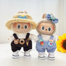 Labubu 4-Piece Street Style Set – Adorable Hat, Tee, Suspender Pants & Sneakers for 17cm/6.69inch Dolls