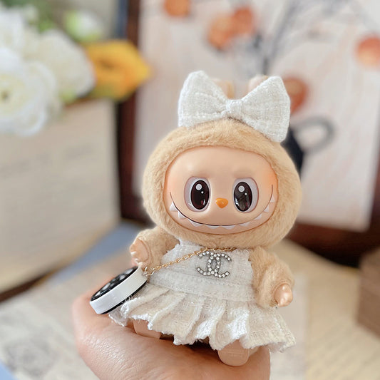 Doll Dress Set – 17cm/6.69in Labubu Outfit with Sparkly Princess Dress & Accessories (1 Set)