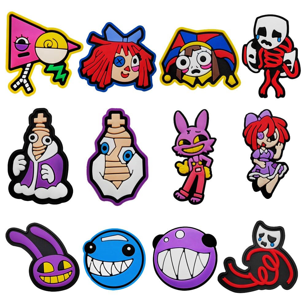 Monster Charms Cartoon Charms for Boys Girls Women Men Shoe Charms Adults Teens Kids Cute Shoe Decoration Charms for Glog Sandals Decorations for Birthday Party Gifts