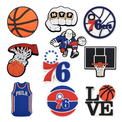 Basketball Sports Charms for Boys Girls Women Men Adults Teens Kids Cute Glog Sandals Decorations for Birthday Party Gift