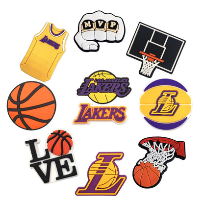 Basketball Sports Charms for Boys Girls Women Men Adults Teens Kids Cute Glog Sandals Decorations for Birthday Party Gift