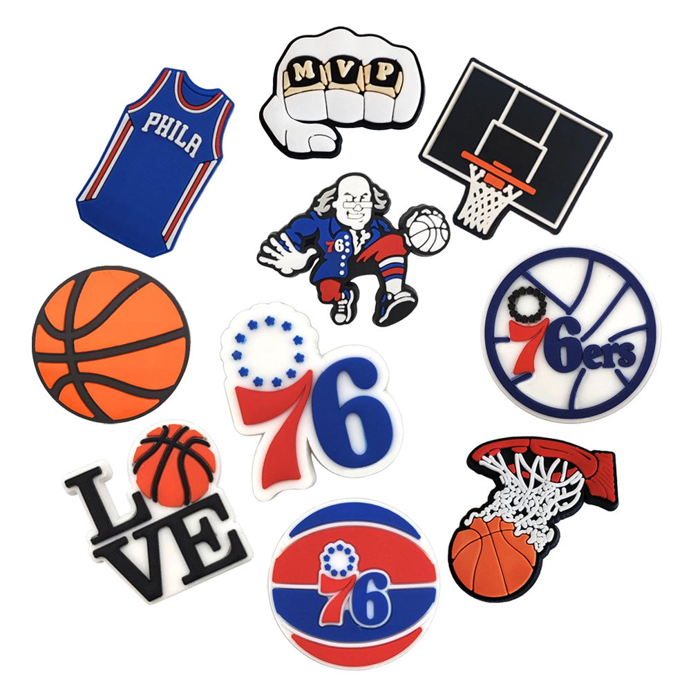 Basketball Sports Charms for Boys Girls Women Men Adults Teens Kids Cute Glog Sandals Decorations for Birthday Party Gift