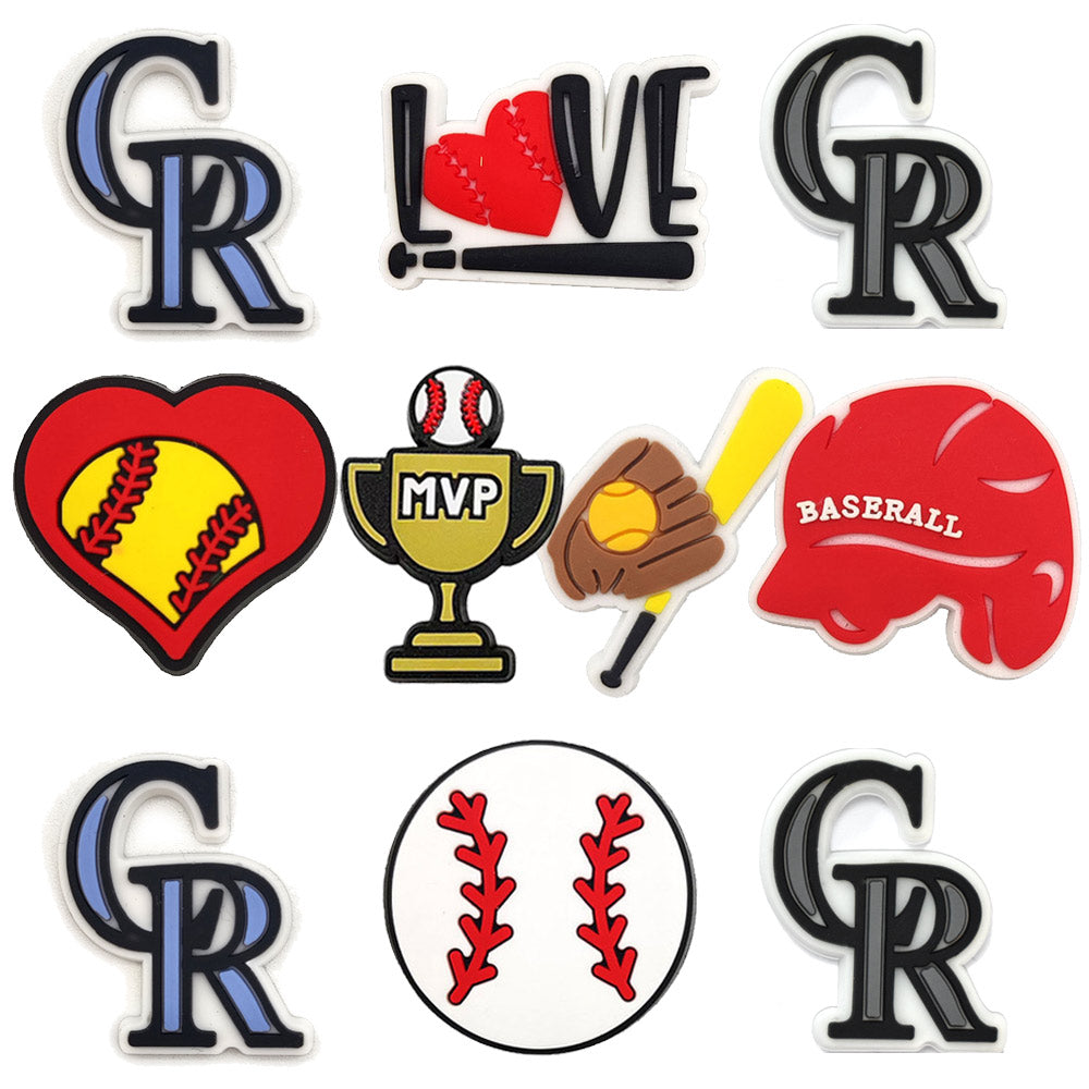 Sports Shoe Charms Jibbitz MLB baseball Decoration Charms for Croc Clog Sandals for Party Favor Gifts Birthday for Boys Girls Women Men Adults Teens Kids Cartoon Shoe Decoration Charms Sandals Decorations