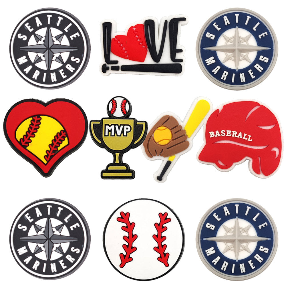 Sports Shoe Charms Jibbitz MLB baseball Decoration Charms for Croc Clog Sandals for Party Favor Gifts Birthday for Boys Girls Women Men Adults Teens Kids Cartoon Shoe Decoration Charms Sandals Decorations