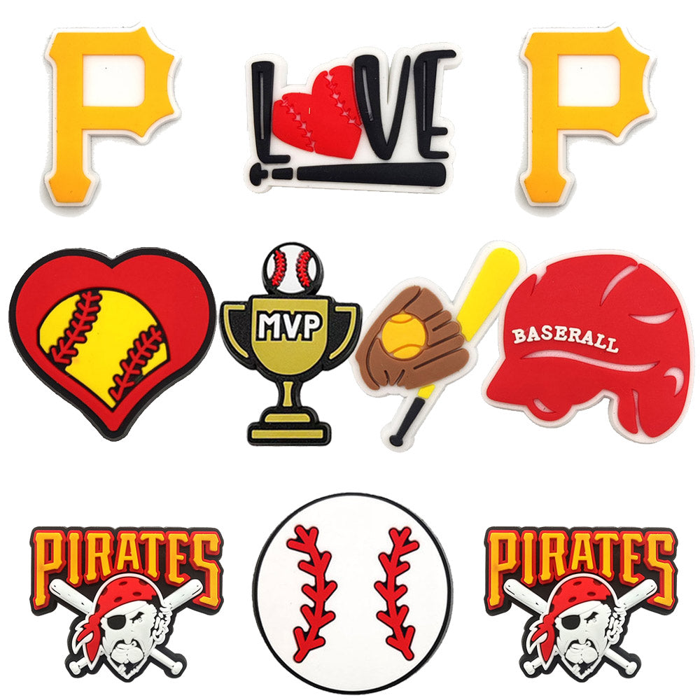 Sports Shoe Charms Jibbitz MLB baseball Decoration Charms for Croc Clog Sandals for Party Favor Gifts Birthday for Boys Girls Women Men Adults Teens Kids Cartoon Shoe Decoration Charms Sandals Decorations