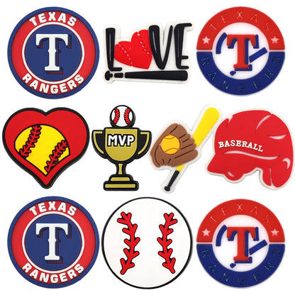 Sports Shoe Charms Jibbitz MLB baseball Decoration Charms for Croc Clog Sandals for Party Favor Gifts Birthday for Boys Girls Women Men Adults Teens Kids Cartoon Shoe Decoration Charms Sandals Decorations