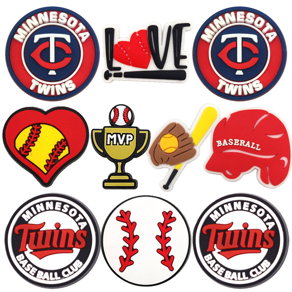 Sports Shoe Charms Jibbitz MLB baseball Decoration Charms for Croc Clog Sandals for Party Favor Gifts Birthday for Boys Girls Women Men Adults Teens Kids Cartoon Shoe Decoration Charms Sandals Decorations