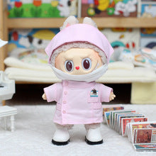 4-Piece Nurse Outfit Set for 17cm/6.69inch Labubu Doll – Pink Medical Roleplay Costume with Hat, Mask, Coat & Shoes