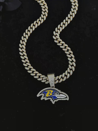 NFL ボルチモア レイブンズ ヘッド NFL チーム ヒップホップ ネックレス ヒップホップ キューバン チェーン